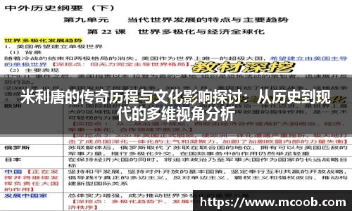 米利唐的传奇历程与文化影响探讨：从历史到现代的多维视角分析